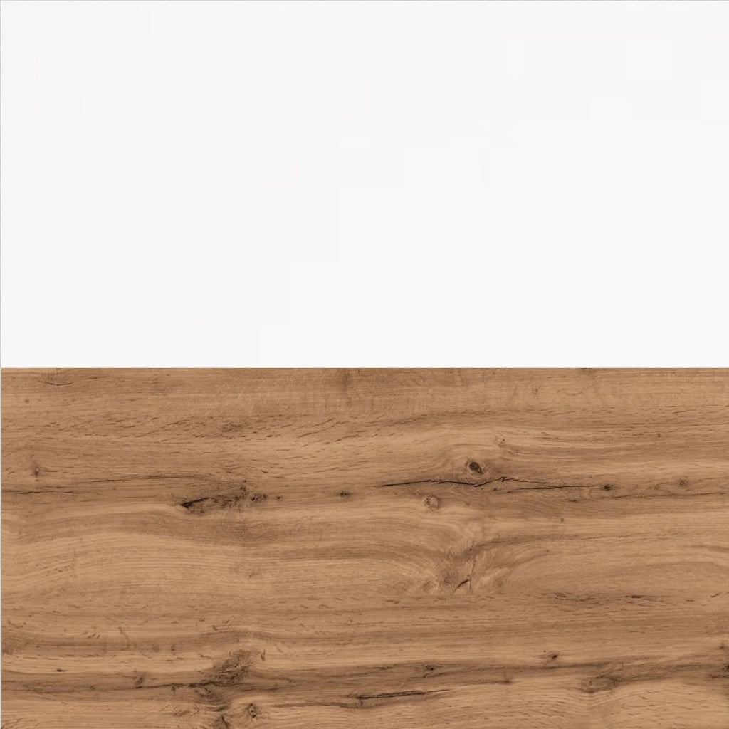 Composizione doppio lavabo 4 pezzi ASTRA bianco / quercia