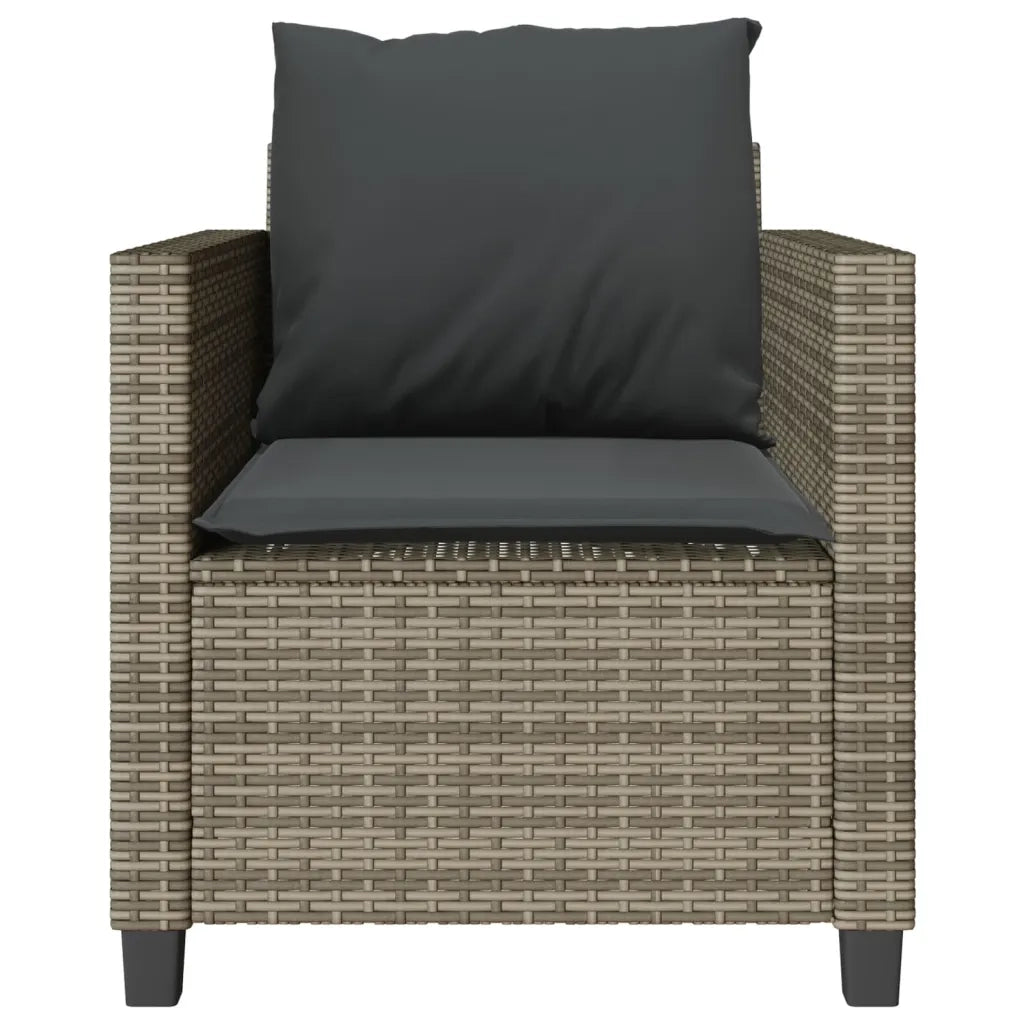 Set da Bistrò 3 pz con Cuscini Grigio in Polyrattan 4003898