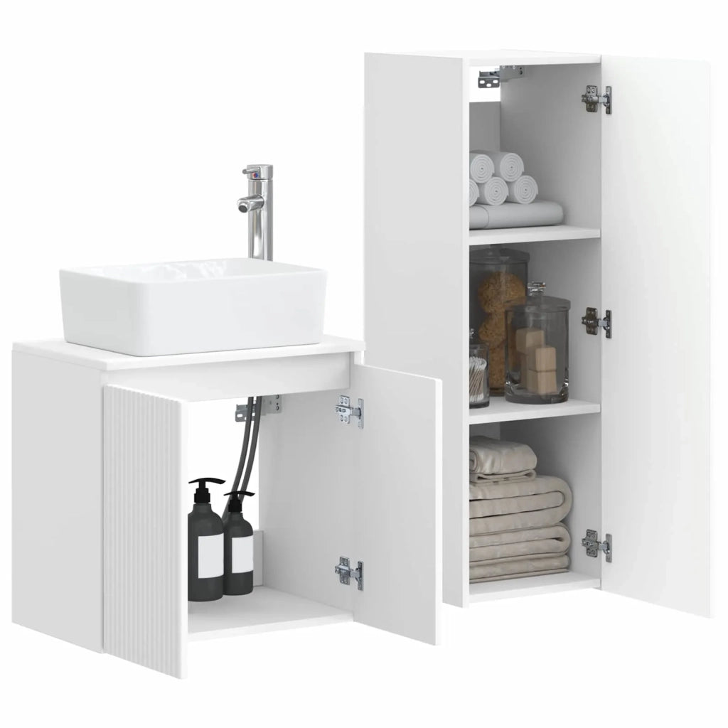 Set di mobili per il bagno 2 pz Bianco 33 x 34,5 x 100 cm 3406123