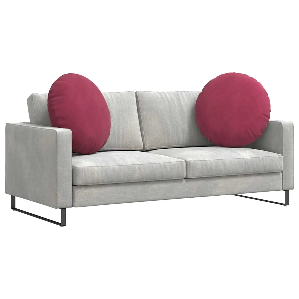 Cuscini per Seduta 2 pcs Rosso Vino Ø60 x 21 cm Velluto 42014216