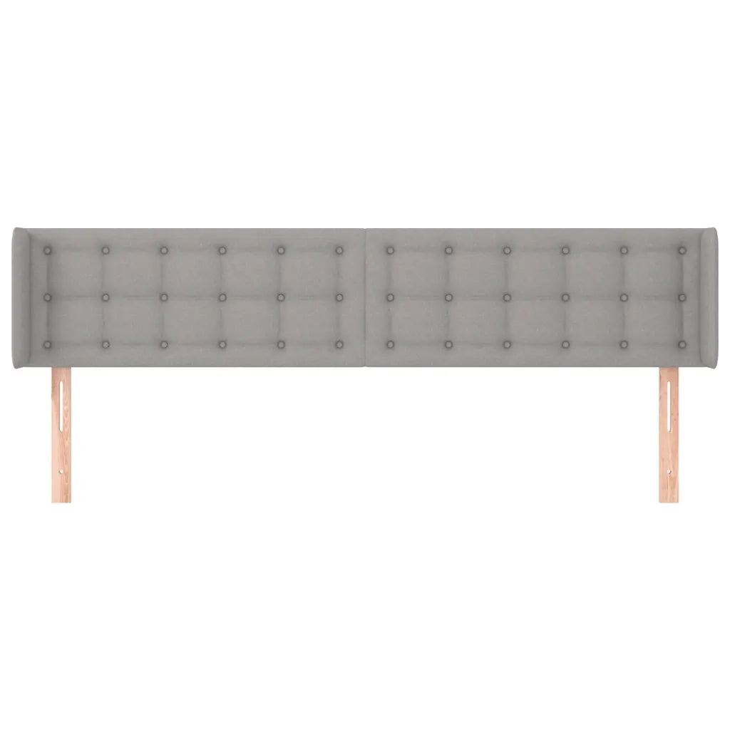 Testiera ad Orecchio-Testata con Orecchie Grigio Chiaro 183x16x78/88 cm in Tessuto 718465