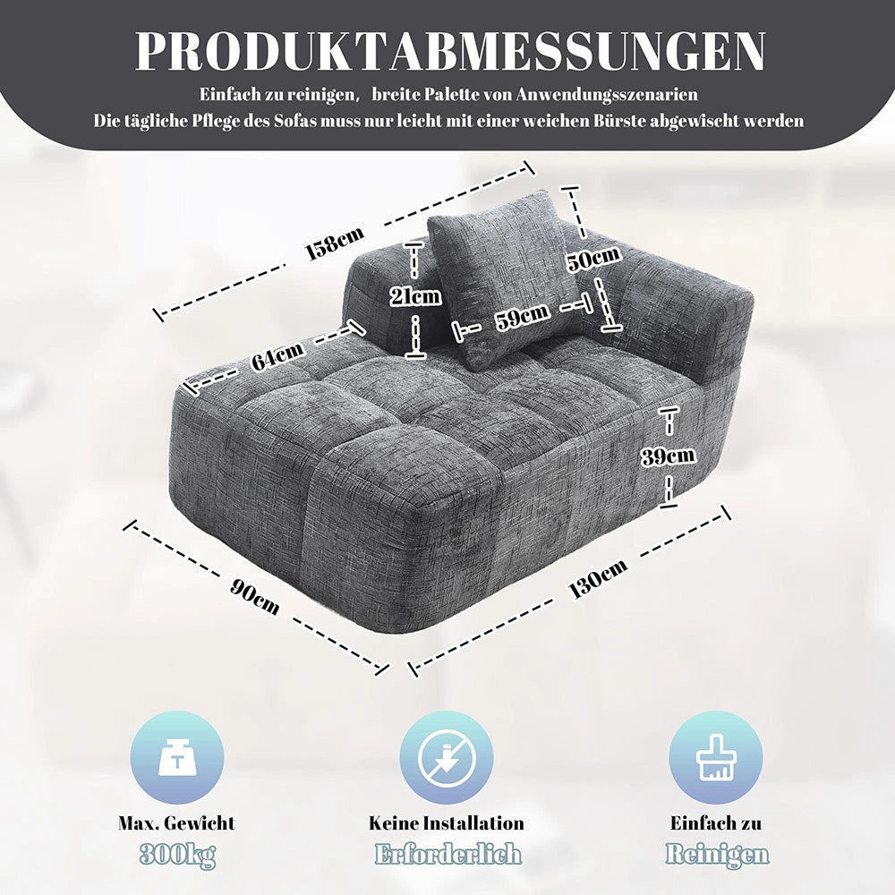 Chaise longue - Xylo - pronto uso con tasche laterali grigio