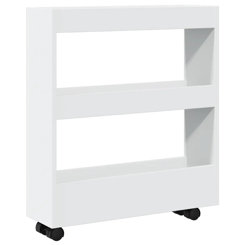Carrello portaoggetti stretto a 3 ripiani bianco in legno ingegnerizzato CFW9451415