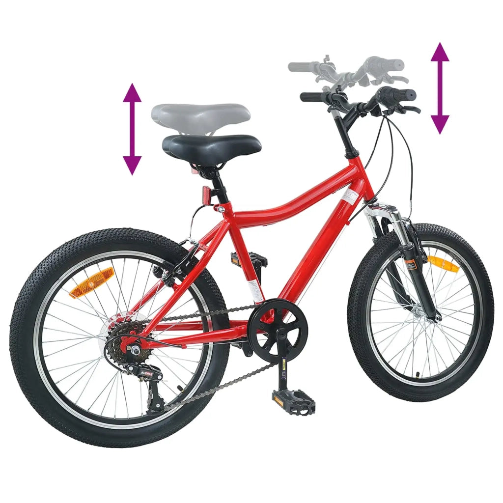 Bicicletta per Bambini 24 Pollici 6-Speed per 8-12 anni Rosso 42009567