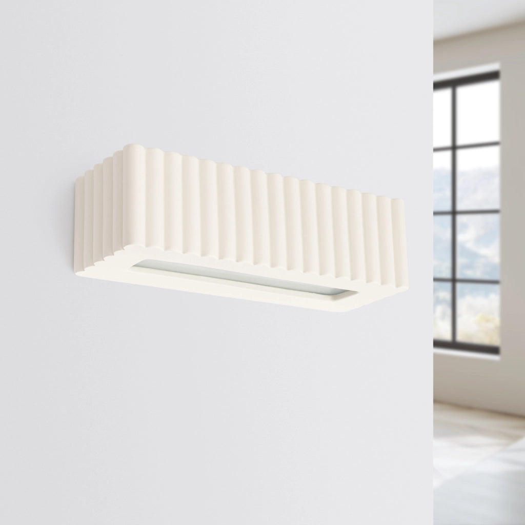 Lampada da parete in ceramica RIGATA beige