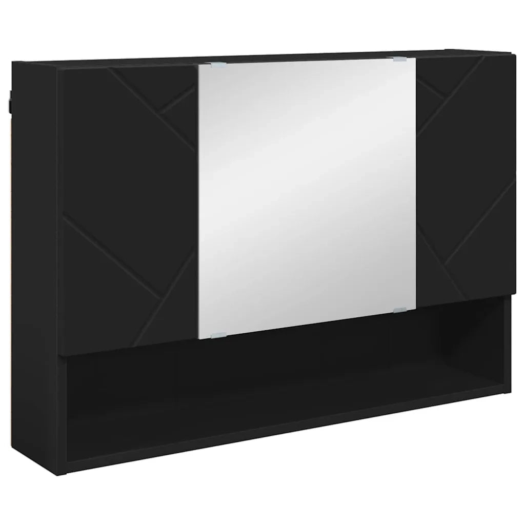 Set di mobili per il bagno con cassetto con porta 5 pcs Nero 3393064