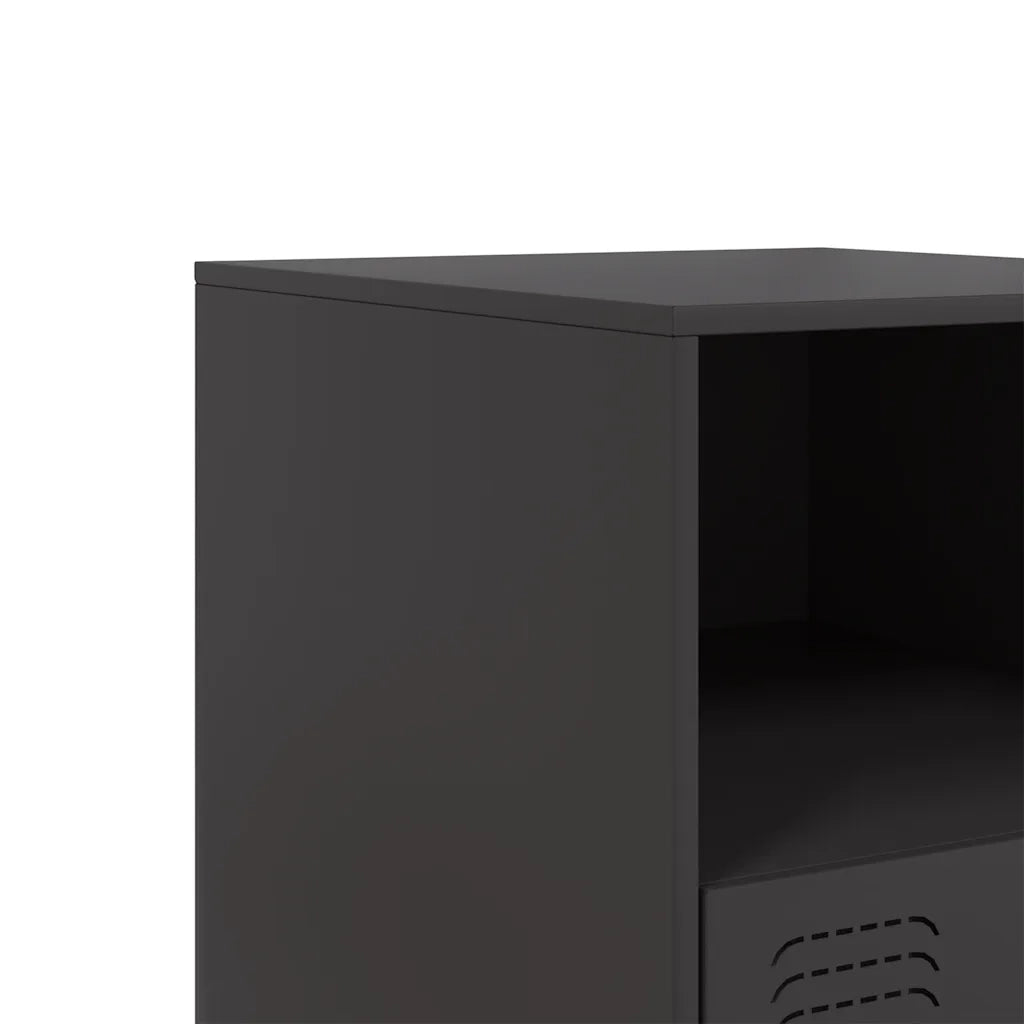 Comodino Nero 34,5x39x44 cm in Acciaio 841751