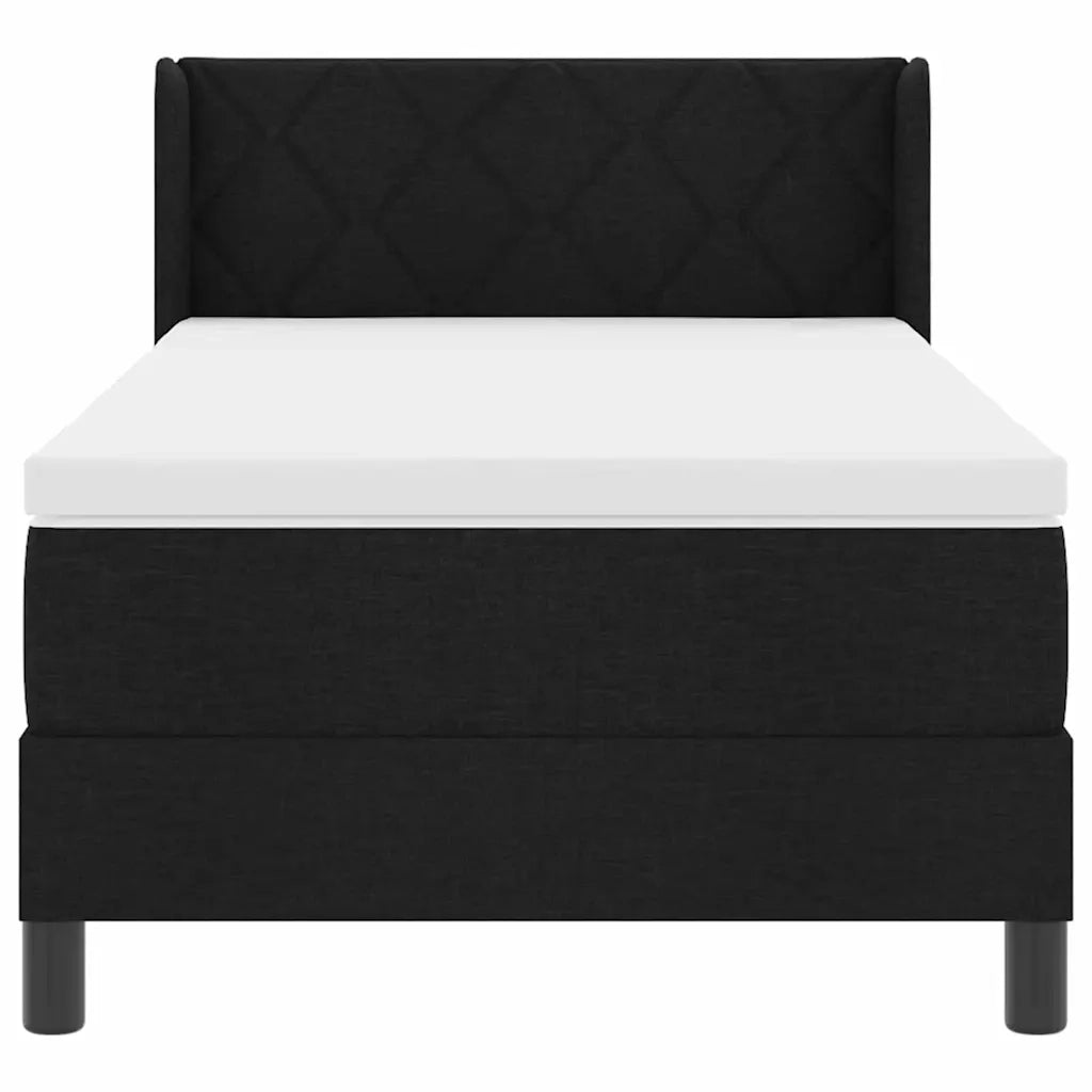 Letto a molle con testiera Nero 200 x 90 cm Tessuto 3341148