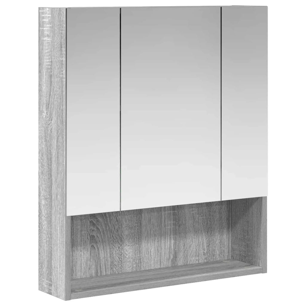 Mobiletto per specchio da Bagno | Armadio da bagno Grigio Sonoma 60 x 14.5 x 70 cm
