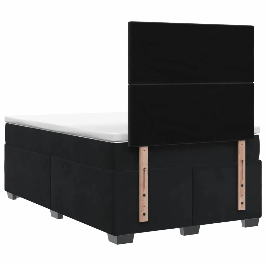 Letto box spring con materasso Nero 120 x 190 cm Velluto 3455068