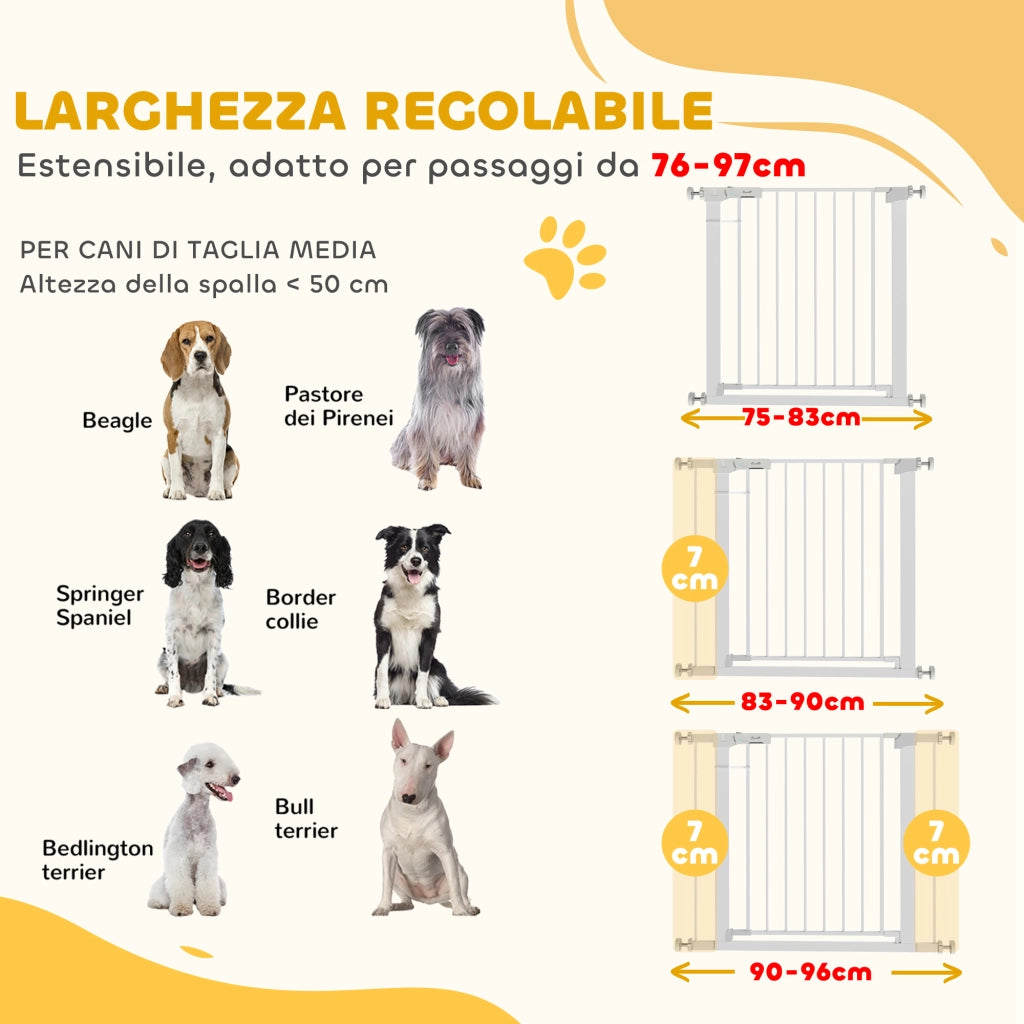 Cancelletto Sicurezza per Cani ¨C Minimal ¨C Regolabile 76-97 cm