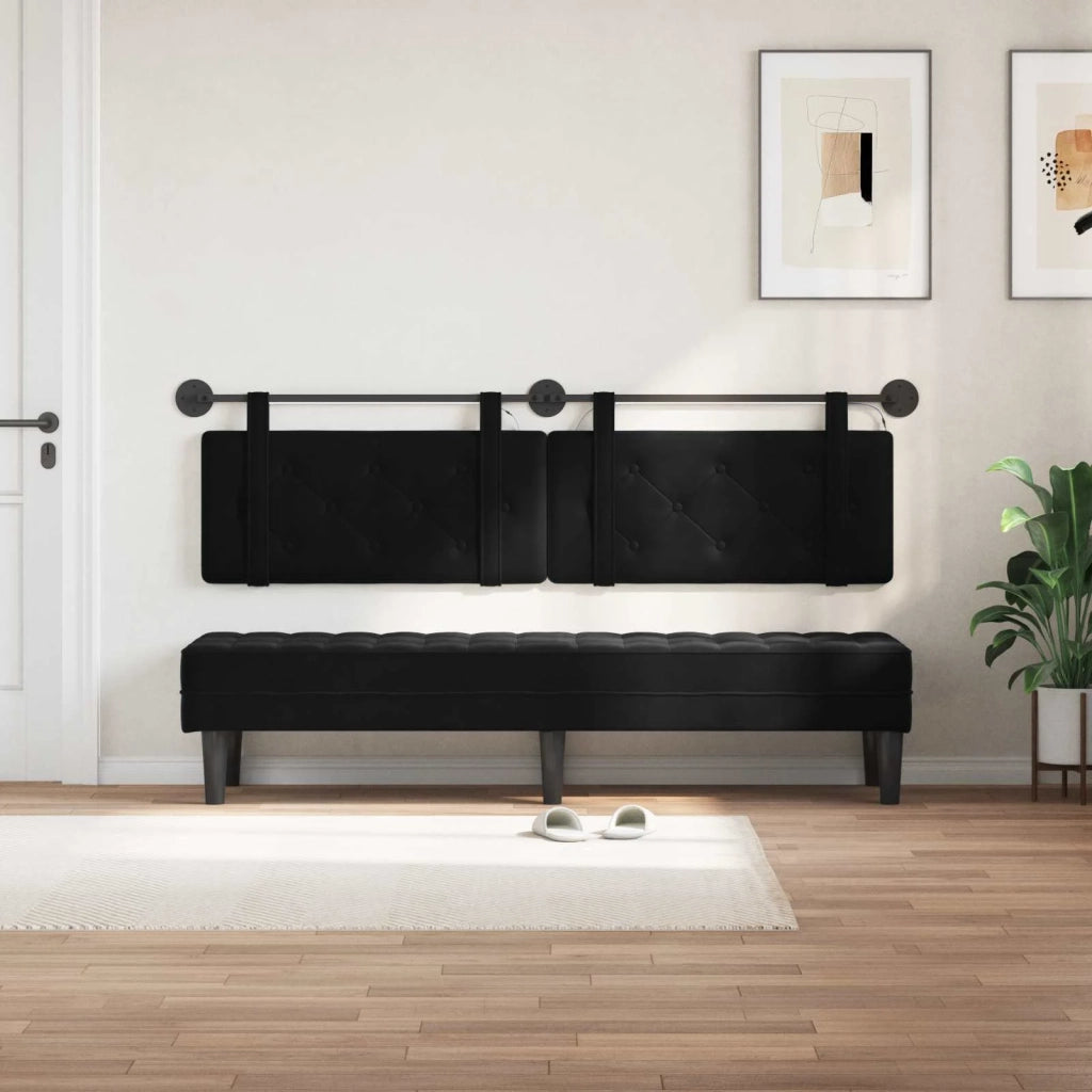 Testiera sospesa Con luce LED Nero Velluto 3424224