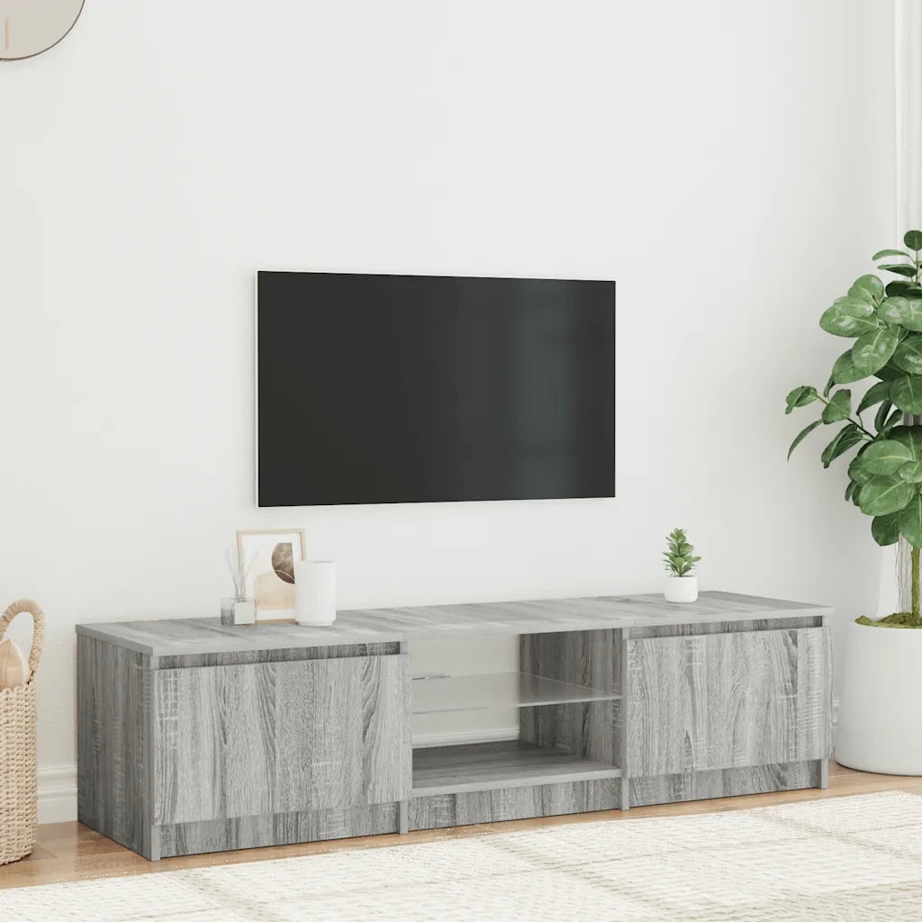 Mobile Porta TV con Luci LED-Mobile per TV-Credenza TV Grigio Sonoma 140x40x36 cm
