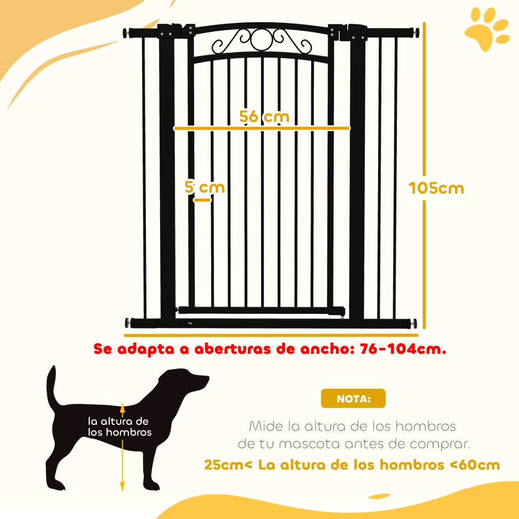 Barriera per Cani Regolabile ¨C Minimal ¨C Nero 76-104 cm