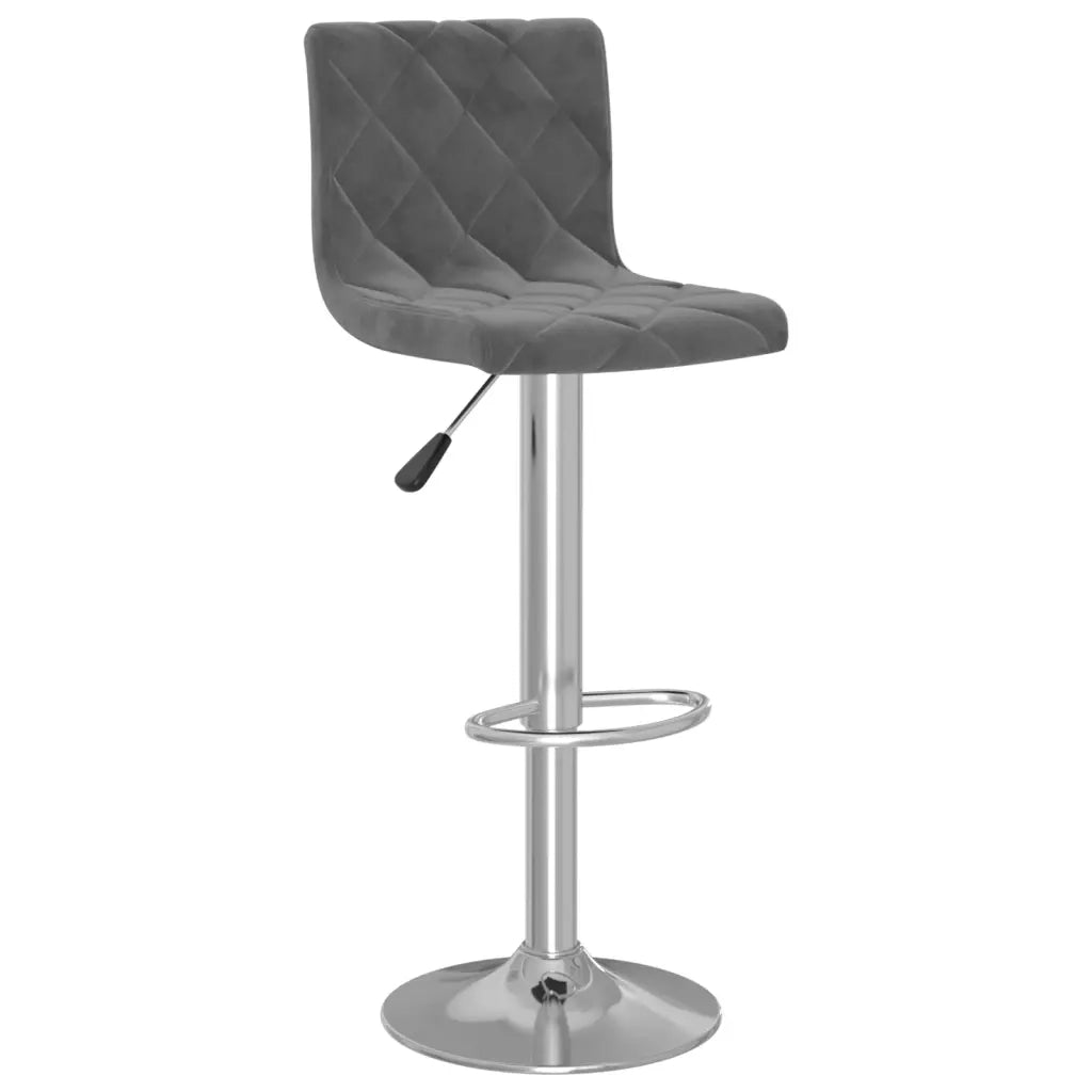 Sedie da Bar 2 pz Grigio Scuro in Velluto 333688