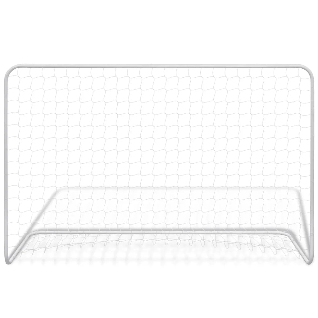 Porta da Calcio con Rete 182x61x122 cm in Acciaio Bianca CFW1672565