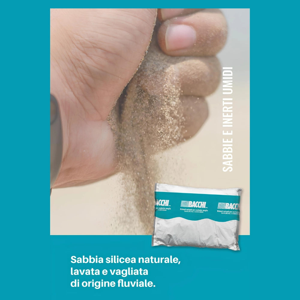 Sabbia fine silicea naturale grana 0-0,6 mm finitura superfici sacco kg 25