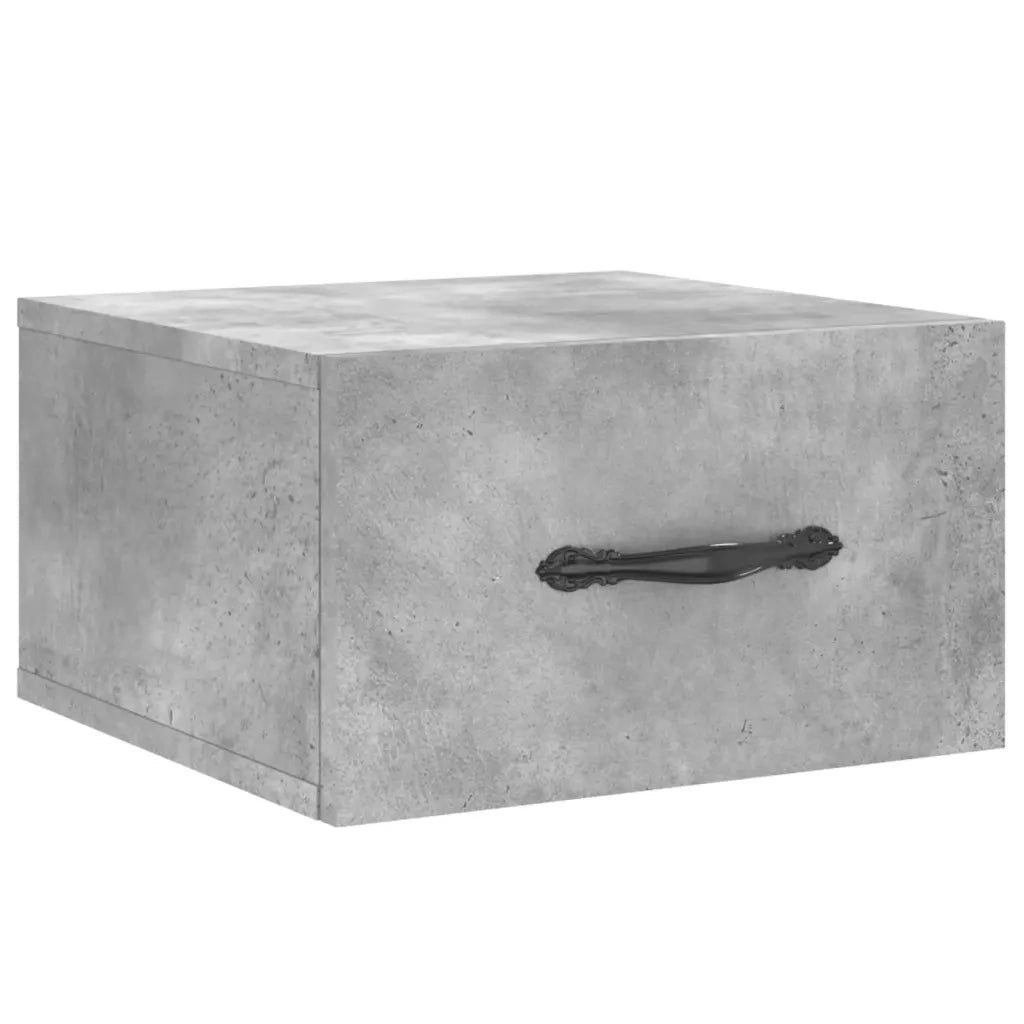 Comodino | Armadio da Notte | Mobiletto da notte a Muro Grigio Cemento 35x35x20 cm