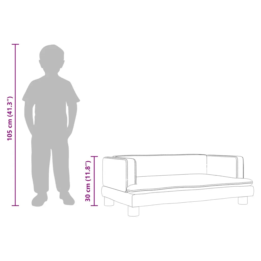 Divano per Bambini-Sofa-Divanetto Nero 80x45x30 cm in Velluto
