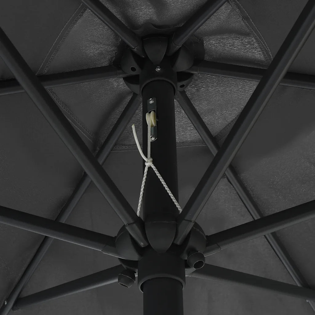 Ombrello | Parasolne con Luci a LED e Palo in Alluminio 270 cm Antracite