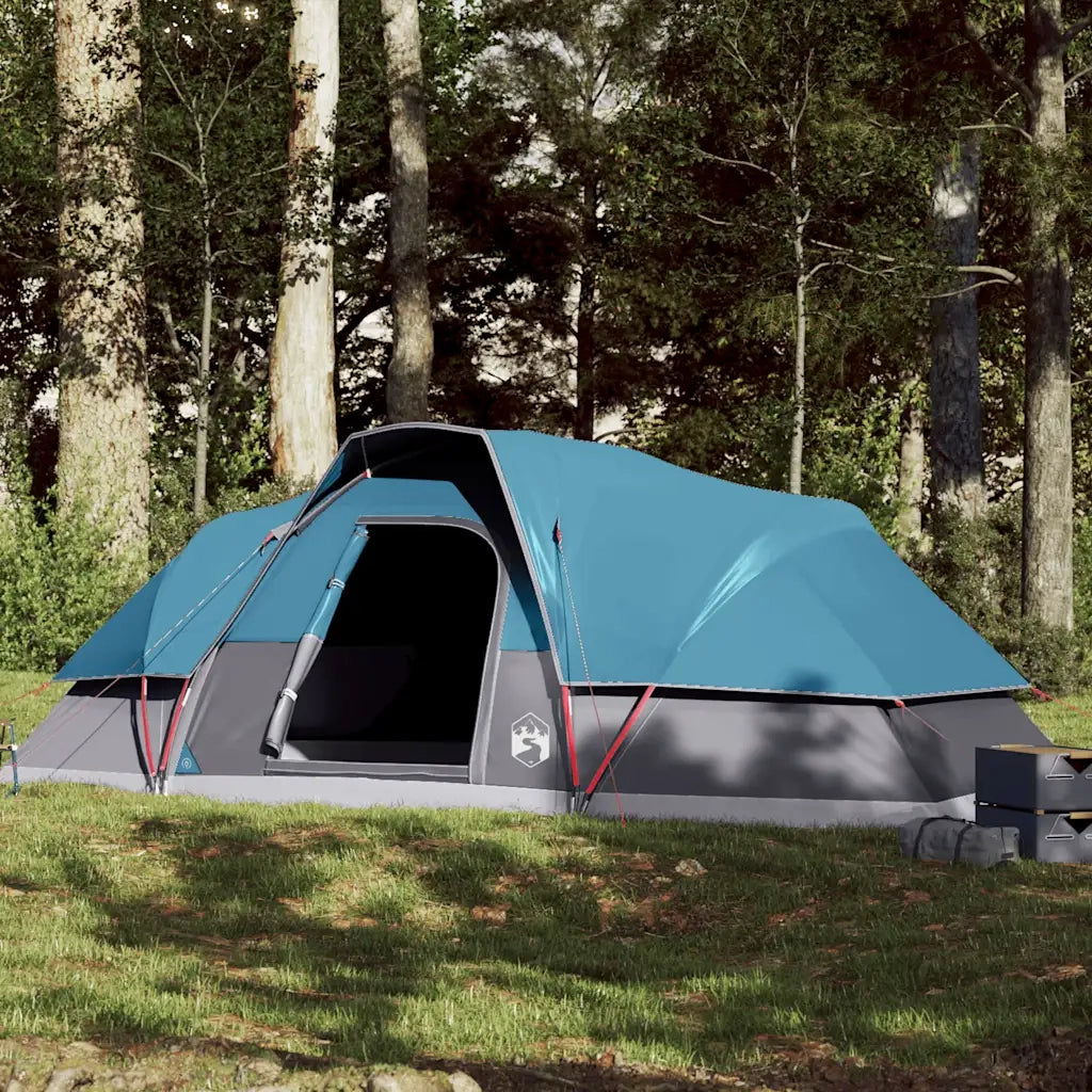 Tenda da Campeggio a Cupola per 9 Persone-Tenda per Escursionismo Blu Impermeabile