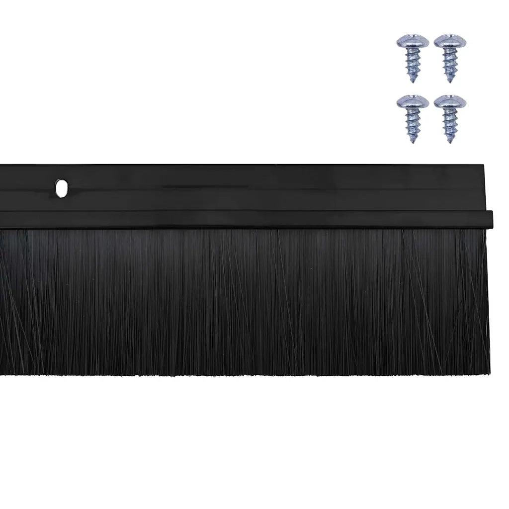 Spazzole per porte a vite 2 pcs Nero 100 cm Lega di alluminio 42019583
