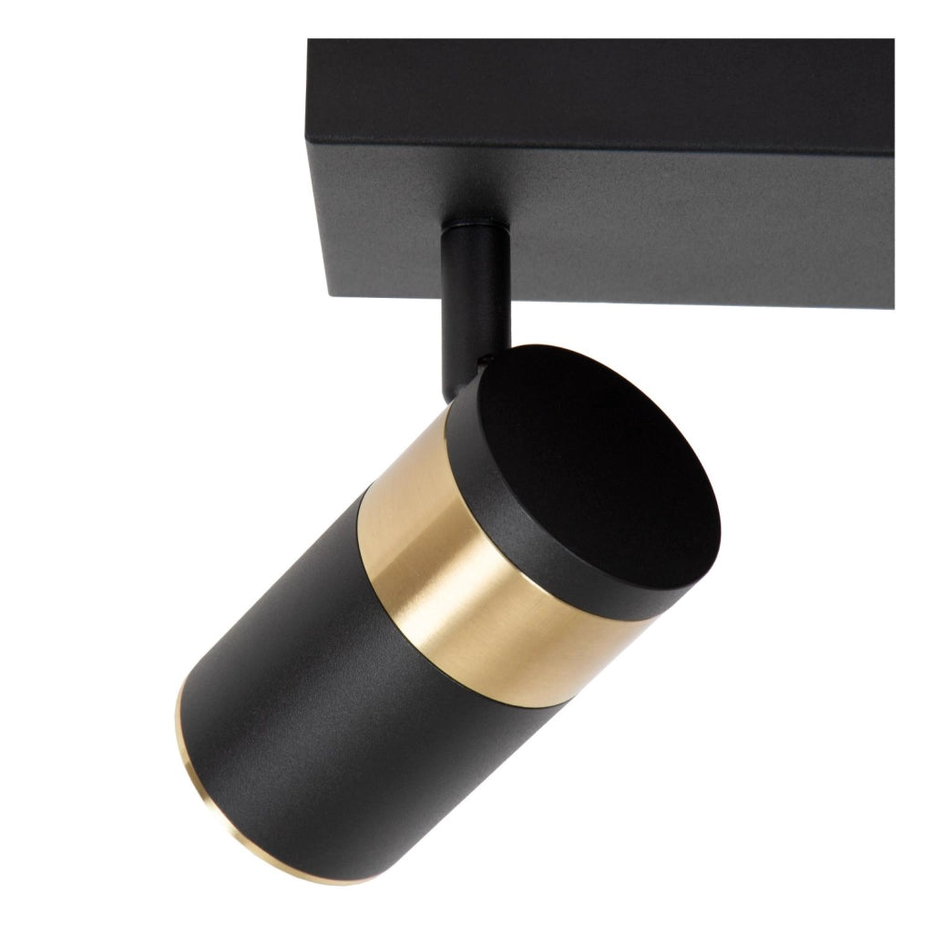 Plafoniera GORIK 3xGU10 nera oro rettangolare Lucide