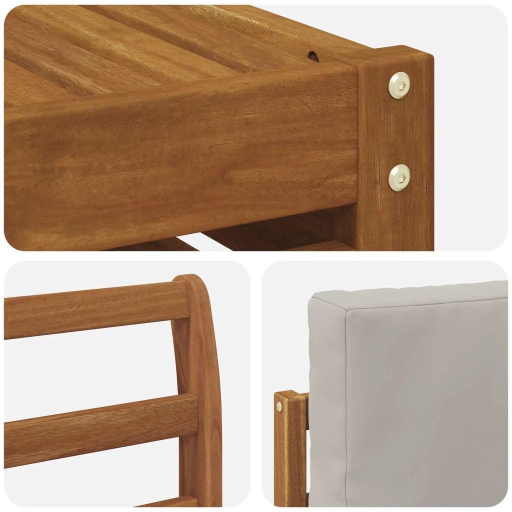 Set divani con cuscino 5 pcs Grigio Naturale e Chiaro 3374331