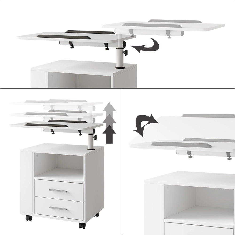 Vicco Comodino Bianco 60 x 69 cm con 2 cassetti