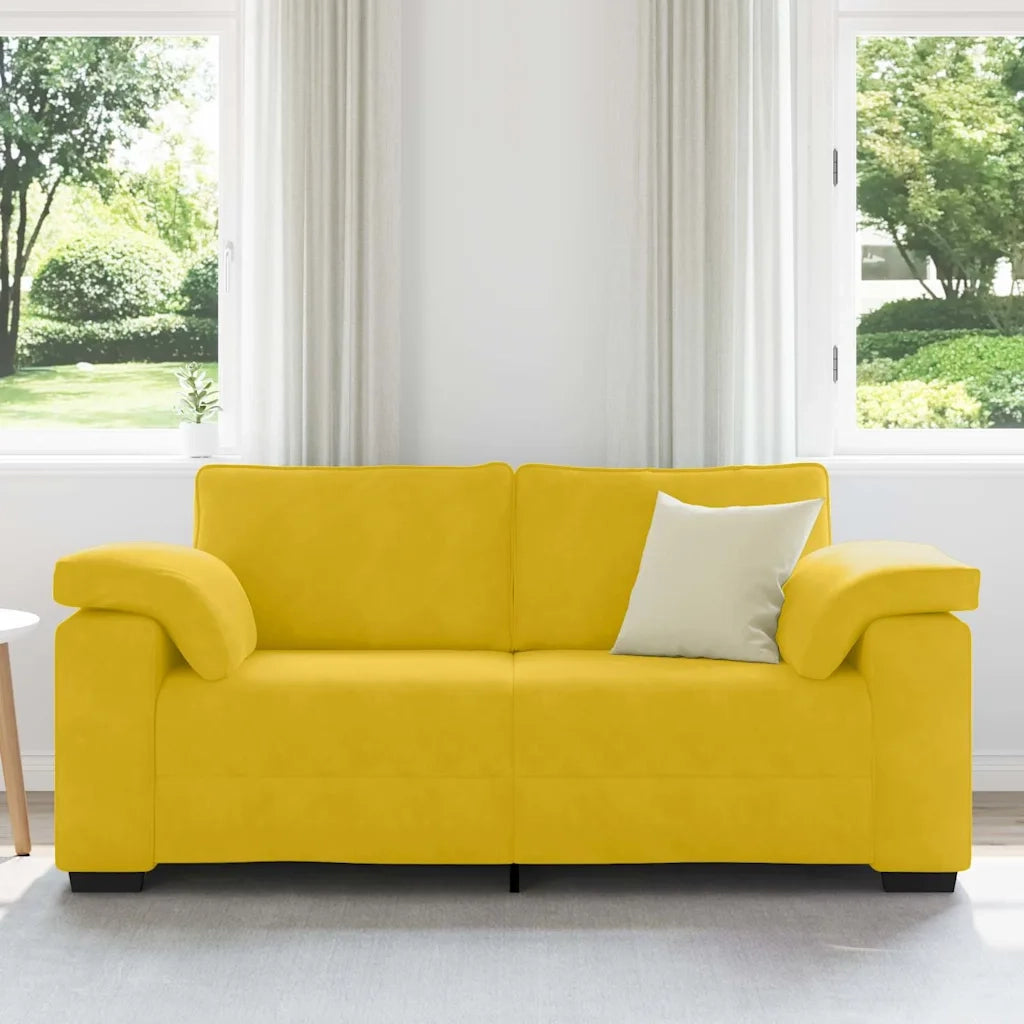 Divano Divanetto Giallo 180x77x82 cm in Velluto 4105273