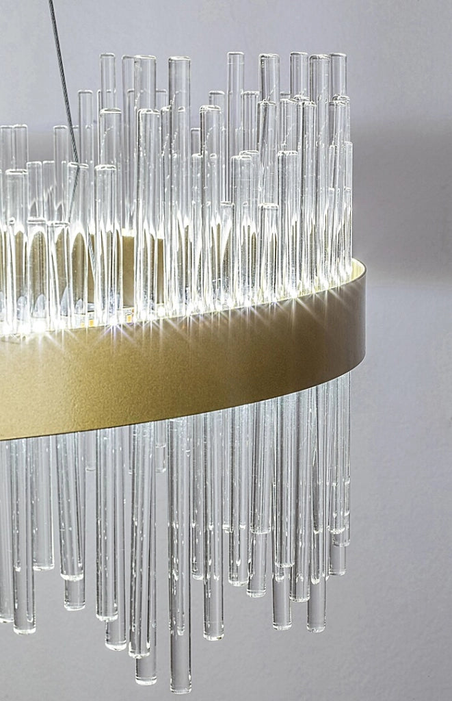 Lampada sospensione Rabalux Mabel LED 36W Ø58 oro vetro