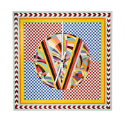 OROLOGIO GRANDE 50X50 DECOR IN CRISTALLO ACRILICO DECORATO DISEGNO RAINBOW
