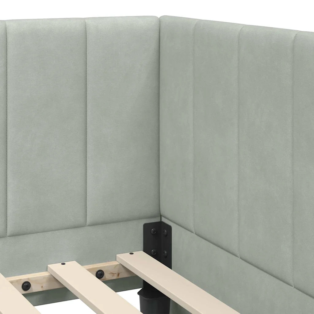 Struttura Letto Angolare con Materasso 2 pcs Grigio chiaro 3393848