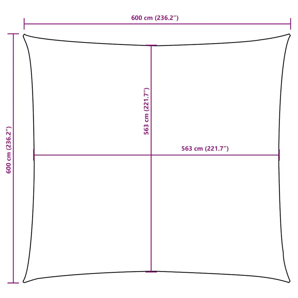 Parasole a vela | Telo Ombra | Vela da ombra in Tela Oxford Quadrata 6x6 m Bianco