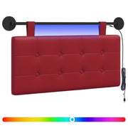 Testiera | Testata sospesa Con luce LED Rosso Vino Similpelle