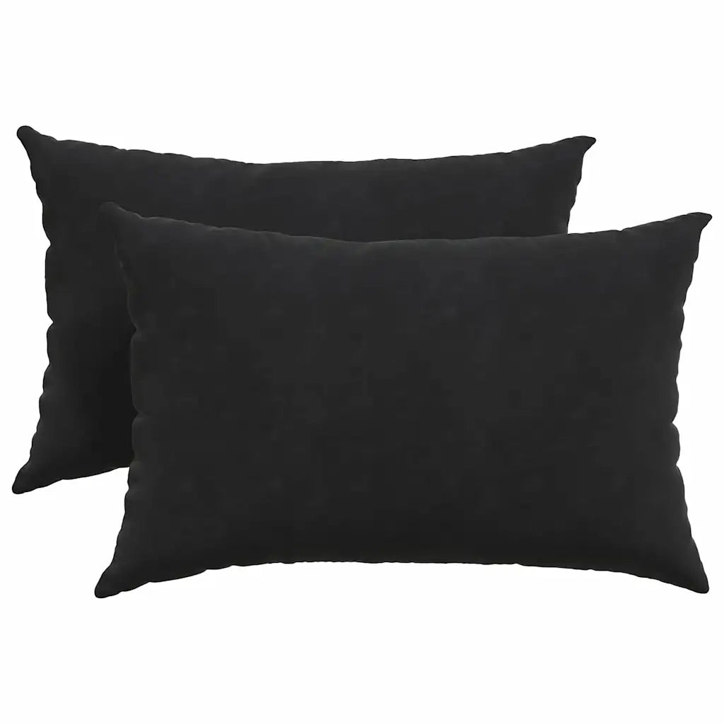 Cuscini da Divano 2 pcs Nero 60 x 40 cm Tessuto in Cords 42013676