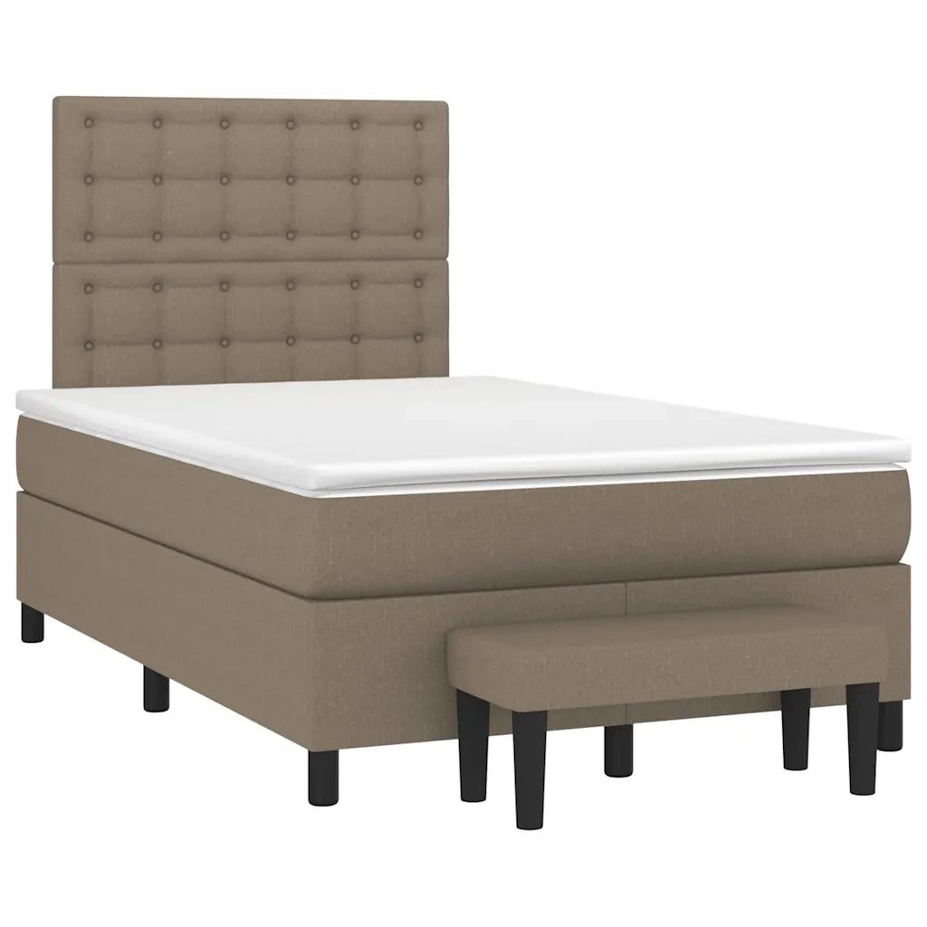 Giroletto a Molle con Materasso Tortora 120x190 cm in Tessuto