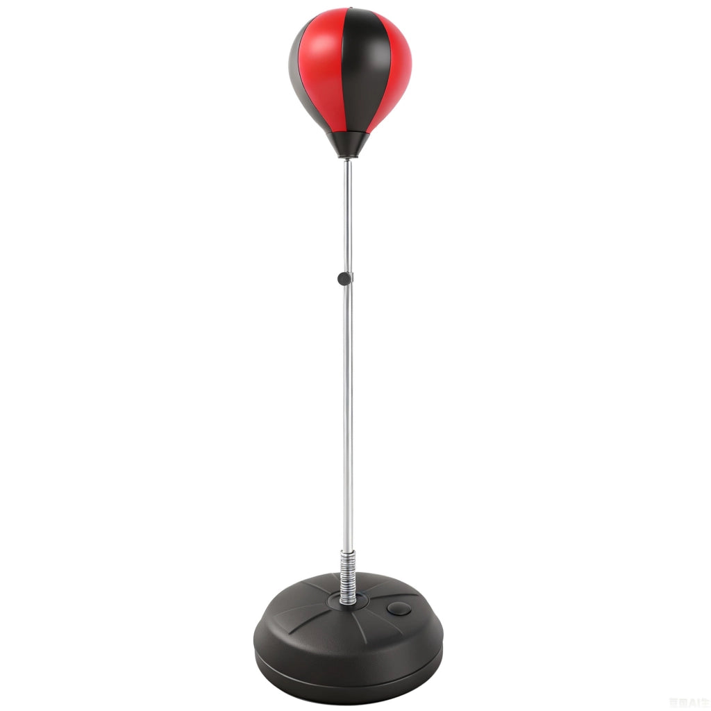 Sacco da Boxe su Piede Regolabile ¨C Minimal ¨C Nero e Rosso 126-144 cm