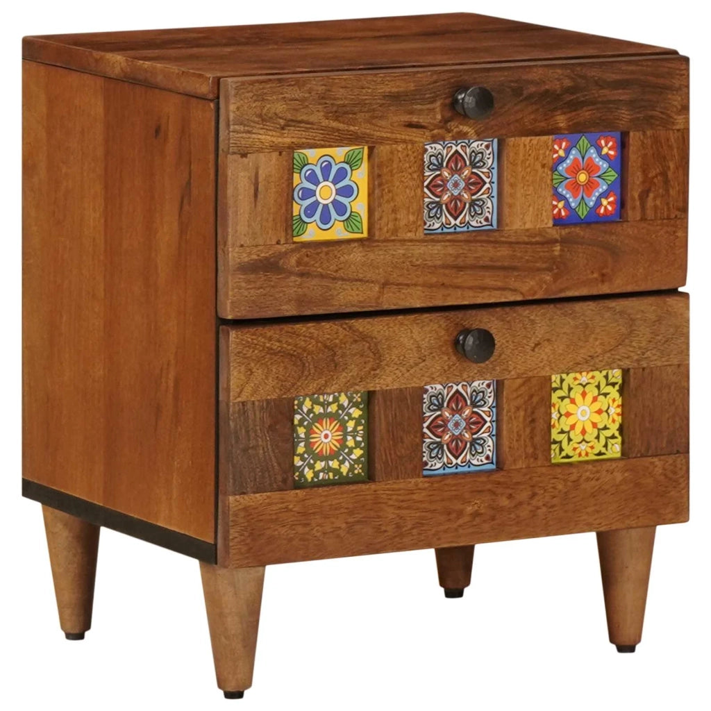 Comodino | Armadio da Notte | Mobiletto da notte con cassetto Marrone 40 x 33 x 46 cm