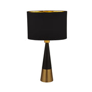 Lampada Da Scrivania Contemporanea Chloe Acciaio Nero Tessuto Rame 1 Luce E27