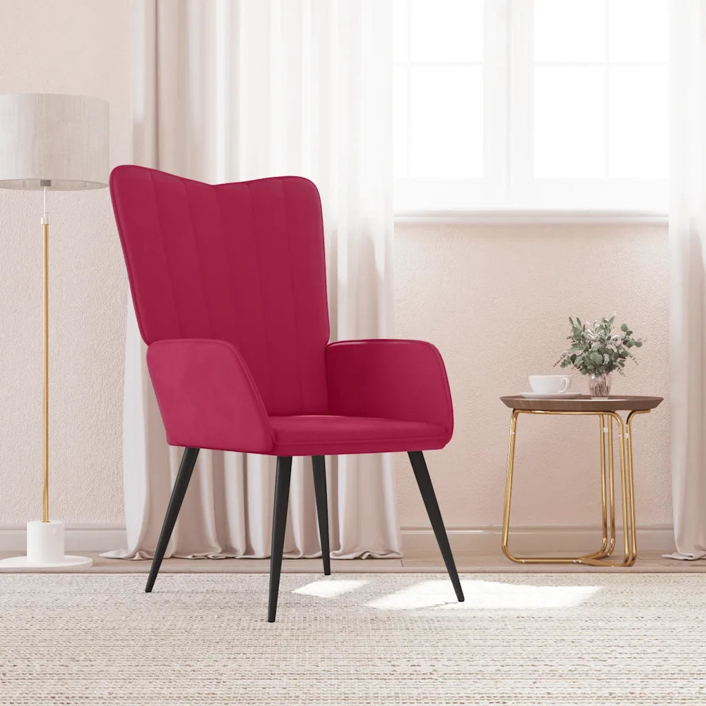 Sedia Relax Rosso Vino in Velluto 327682