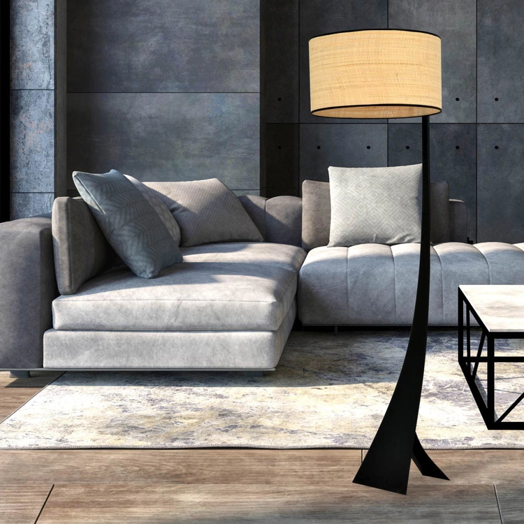 Lampada da terra Emibig Estrella rattan nero E27 157cm