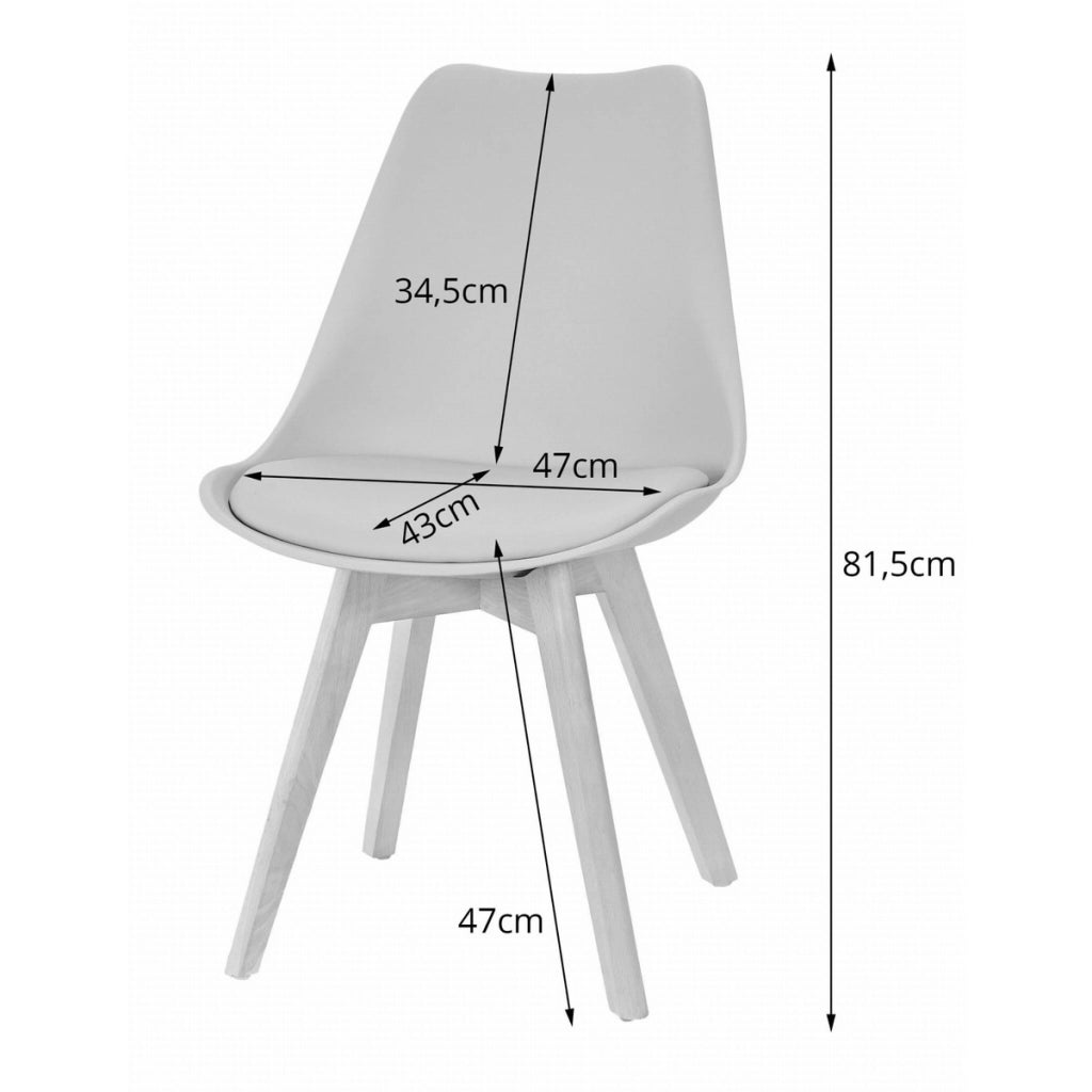 Sedia Mark con cuscino in ecopelle e gambe in faggio