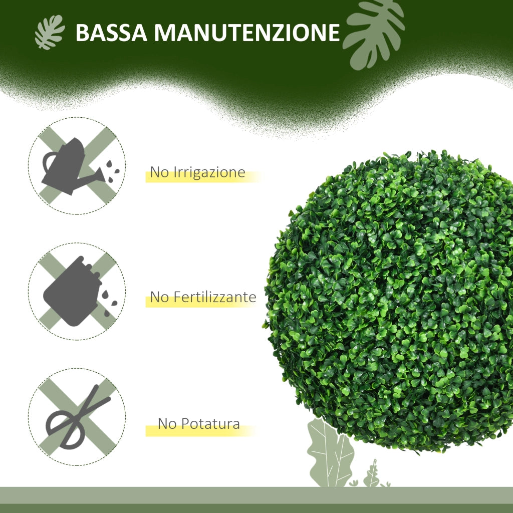 Set 2 Piante Finte Sfera Bosso ¨C Minimal ¨C Verde ?40cm