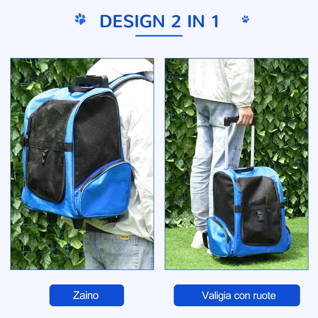 Trasportino per Cani e Gatti con Maniglia ¨C Minimal ¨C Blu 42x25x55cm