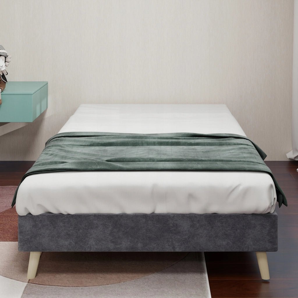 Letto imbottito - Xylo - 90x200 cm - Grigio velluto