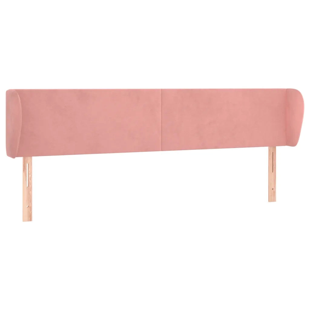 Testiera | Testata ad Orecchio Rosa 163x23x78/88 cm in Velluto