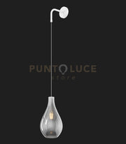 APPLIQUE BIANCO REGOLABILE VETRO FUME' 1193BI-A-FU