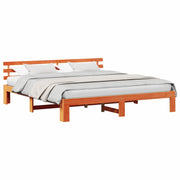 Letto matrimoniale | Letto per adulti | Struttura del letto Marrone cerato 200 x 200 cm Pino massello
