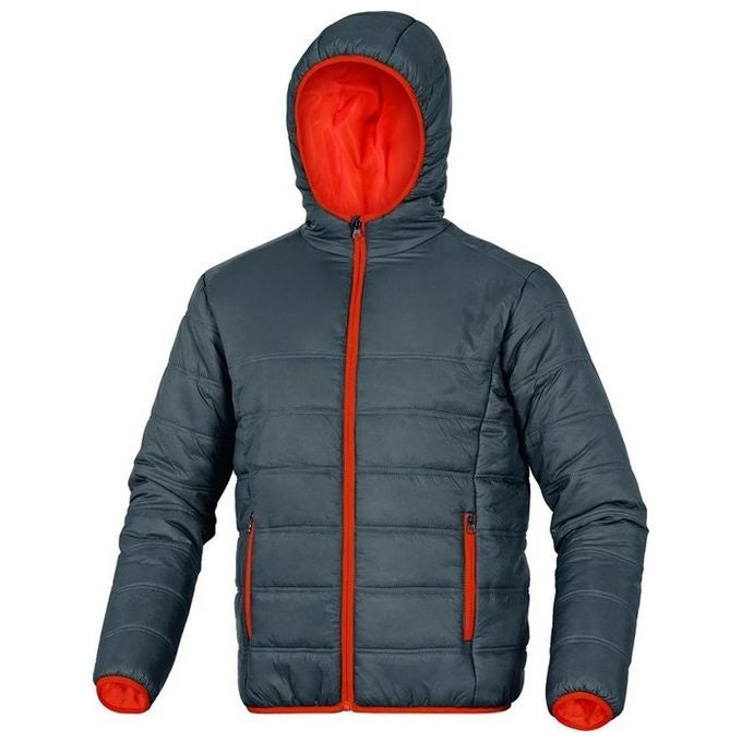 Deltaplus 5428923 MACH 2 Piumino Imbottito Leggero con Cappuccio Fisso e Chiusura Zip Anti-freddo colore Grigio Arancio